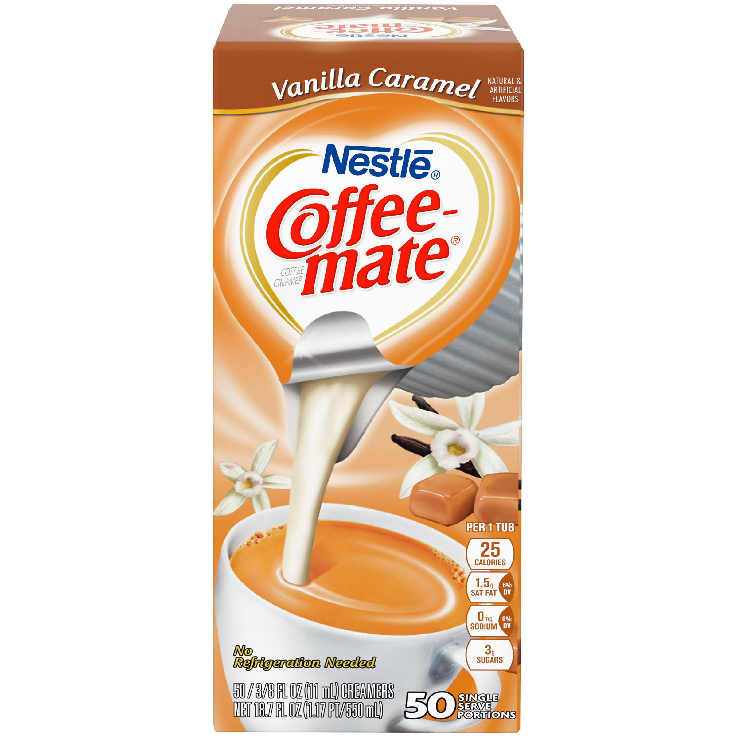 Coffee Mate Vanilla Caramel Liquid Coffee Creamer Singles, LactoseFree