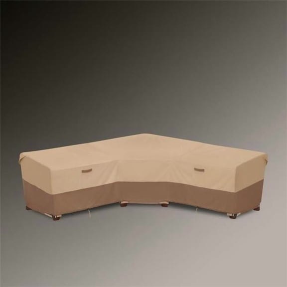 Classic Accessories  100 x 100 x 33.5 x 31 in. Waterproof V Shape Patio Sectional Set Cover, Earth