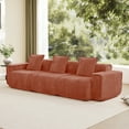 thumbnail image 2 of Newest Streamline Velvet Modular Sofa with No Assembly & Throw Pillows for Family Room & Apartment, Red, 2 of 17