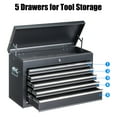 thumbnail image 3 of Ktaxon Tool Box, Portable 5 Drawer Steel Toolbox with Top Storage Tray & Carrying Handle, for Garage Trunk Household, Black, 3 of 34