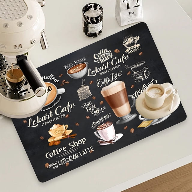 EGNMCR Keep Your Kitchen Counter Dry And Stylish With Coffee Machine Mat Super Absorbent Easy To Clean For Home And Bar Use Coffee machine pad