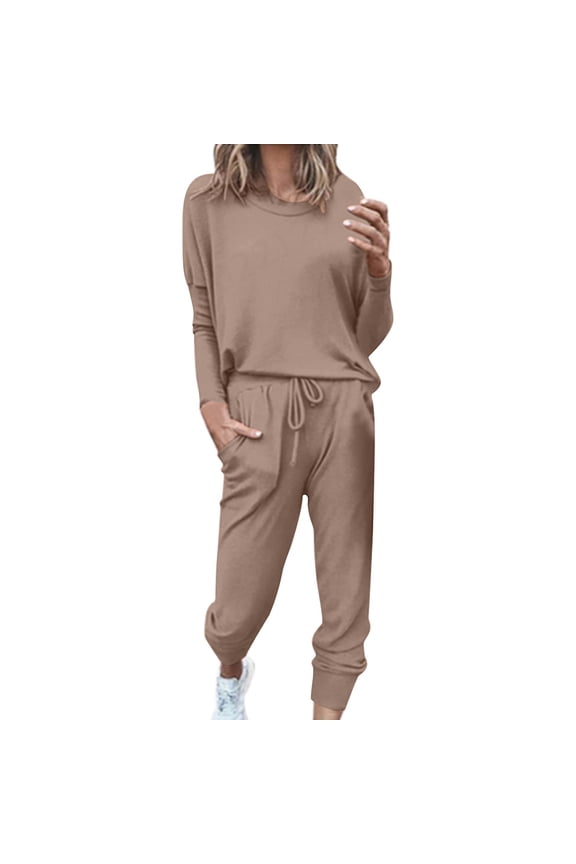 Women's Casual Fashion Solid Color Elastic Waist Pantsuit