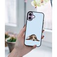 thumbnail image 5 of WIRESTER Shockproof Soft Rubber Cover Case for Apple iPhone 17 6.3" 2025, Basset Hound Dog Lying Down Looking Up On Light Blue Background, 5 of 5