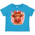 thumbnail image 3 of Inktastic Cute Highland Cow with Heart Lollipop Red Bow Boys or Girls Toddler T-Shirt, 3 of 5