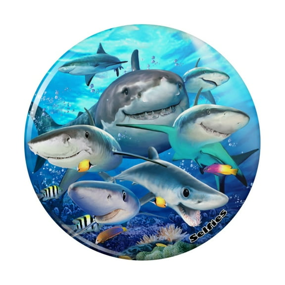 Shark Ocean Selfie Kitchen Refrigerator Locker Button Magnet