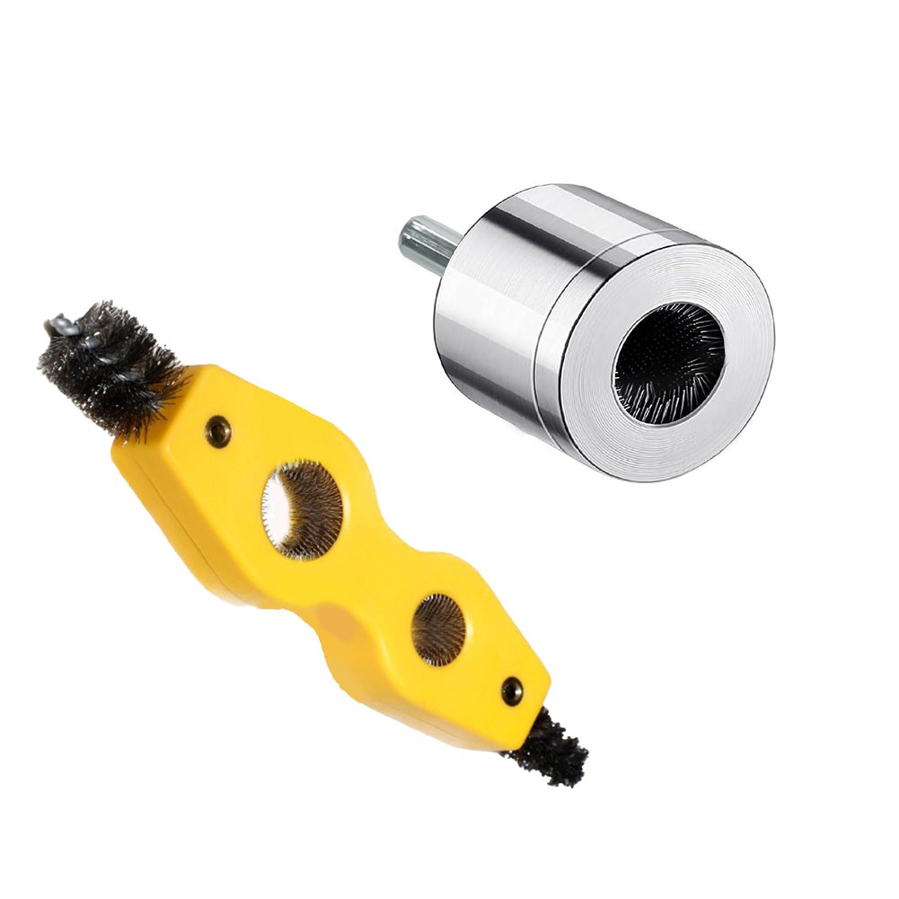 qiya Copper Pipe Cleaner With 4in1 Battery Brush Dual Head For Drill 15+22mm Plumbing Cleaning Metal Tube Battery Brush Accessories