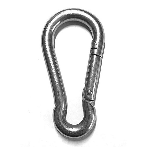 Stainless Steel 316 Spring Hook No Eye Carabiner 3/8" (10mm) Marine Grade