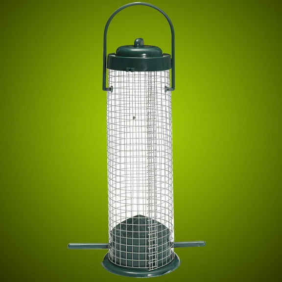 WHAMVOX Plastic Window Bird Feeder Hanging Parrot Feeder Transparent Tube with Iron Grids (Atrovirens)