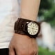 thumbnail image 3 of Retro Punk Pointer Reloj Cuero Cinturón Ancho Correa Ajustable Elegante marrón Hugo Reloj puntero, 3 of 8