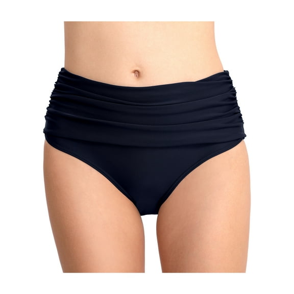 Csndyce Women High Waisted Bikini Swimwear Bottom Retro Ruched Tummy Control Tankini Briefs Female