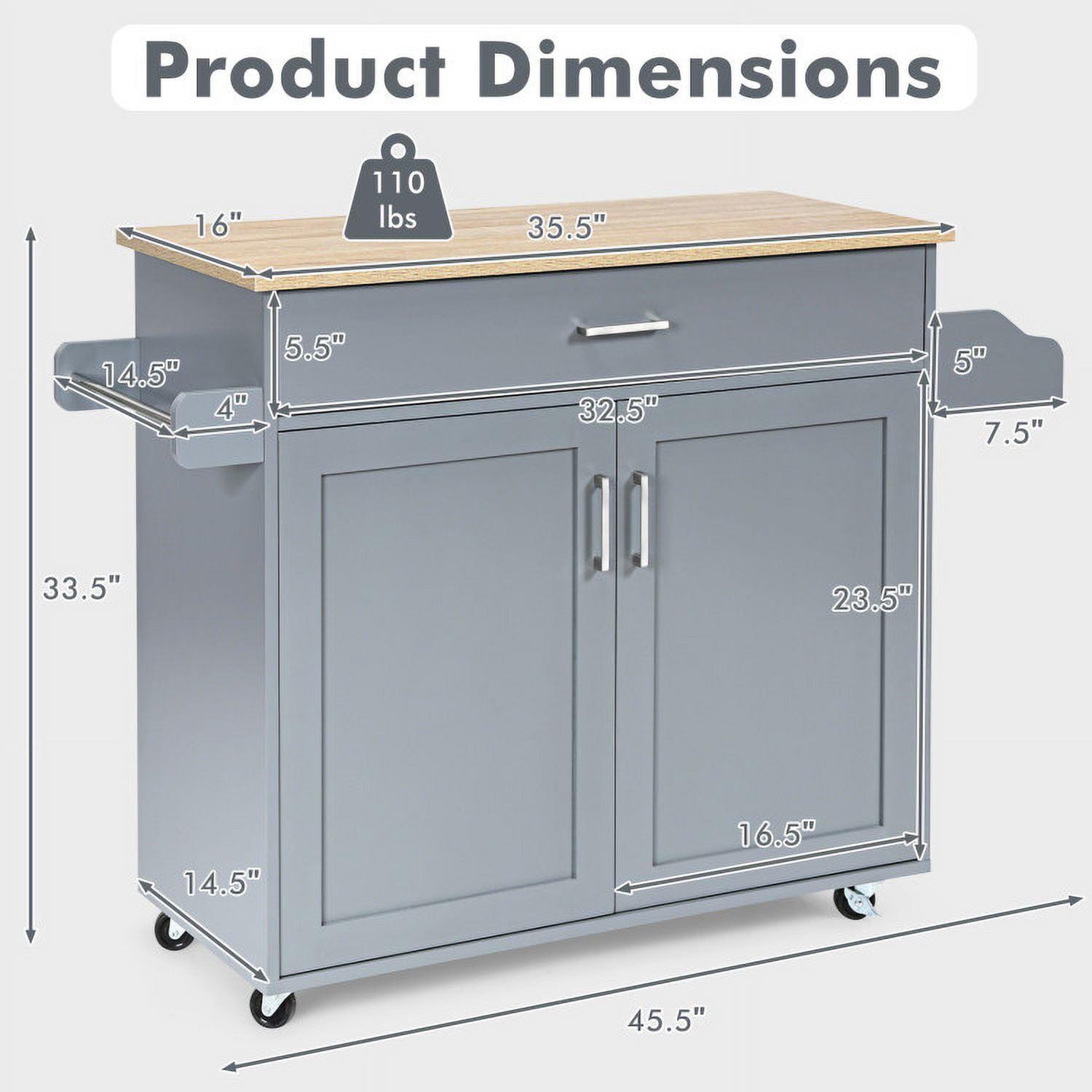 Finihen Rolling Storage Cabinet Cart, Kitchen Island Cart, Rolling Kitchen Island Cart with Towel and Spice Rack, for Kitchen, Dining Room, Gray Finihen Rolling Storage Cabinet Cart, Kitchen Island Cart, Rolling Kitchen Island Cart with Towel and Spice Rack, for Kitchen, Dining Room, Gray