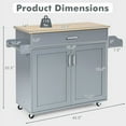 thumbnail image 2 of Spaco Rolling Kitchen Island Cart with Towel and Spice Rack-Gray, Kitchen Island, Kitchen Island with Storage for Kitchen,Dinning Room, 2 of 7