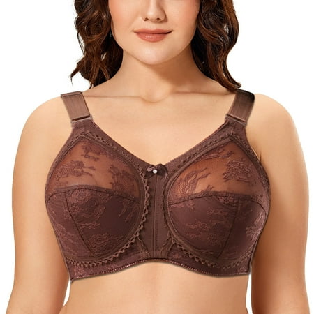 Women Minimizer Bra Comfort Wirefree Full Coverage Large Bust Non-Padded 46D
