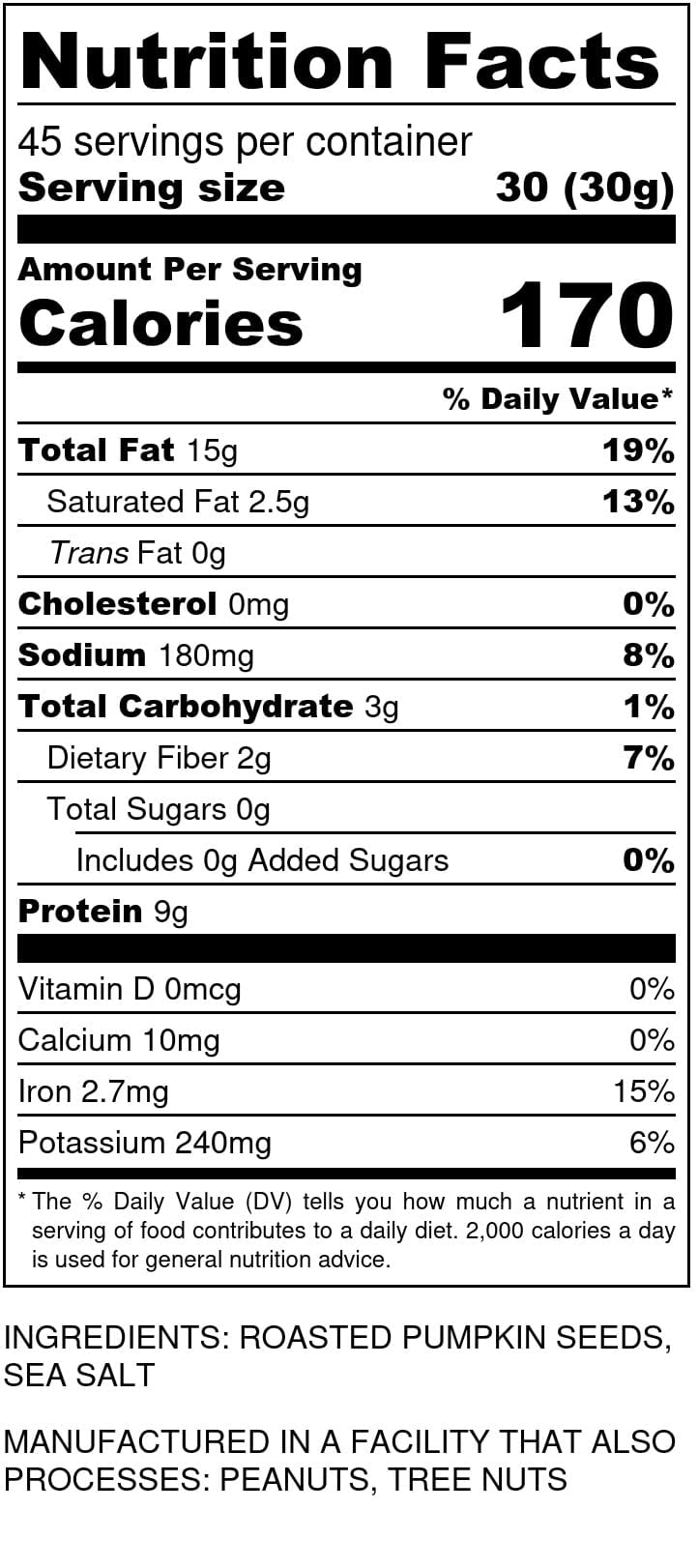 I'M A NUT Dry Roasted Pumpkin Seeds with Sea Salt-No oil No PPO Non GMO Vegan Kosher-48 oz