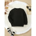 thumbnail image 3 of 4T Toddler Baby Boys Clothes Baby Boys Tops 4-5T Toddler Boys Long Sleeve Round Neckline Solid Color Tops Black, 3 of 8