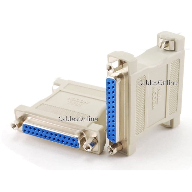 CablesOnline Adaptateur de Transfert de Données DB25 Null Modem Femelle à Femelle, (Lot de 2) (AD-N03-2)