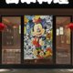 thumbnail image 4 of Cortina de puerta de Mickey Mouse, cortina opaca para puerta de 34 x 57 pulgadas, cortina divisoria de privacidad para decoración del hogar, dormitorio, cocina, 2 paneles, 4 of 6