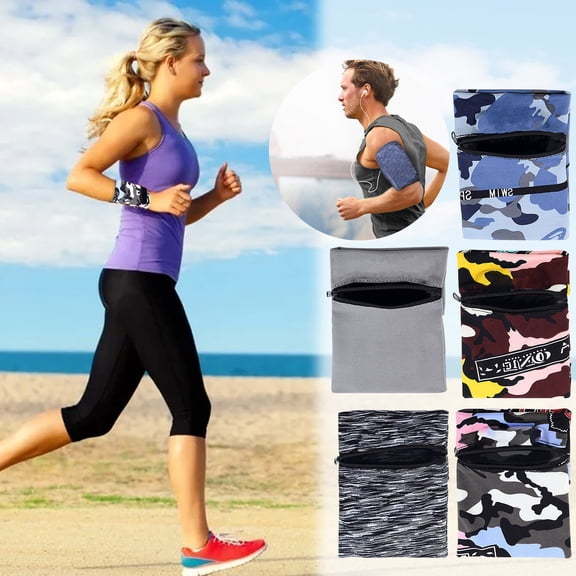 Yrmaups 3Pcs Running Phone Arm Band, Fitness Workout Armband for Android Smartphones, Elastic Sports Arm Sleeve Holder for Running Cycling Gym, Unisex Sweatproof Phone Case for Men Women