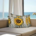 thumbnail image 2 of Outdoor Waterproof Pillow Covers Pack of 2, Summer Sunflower Flower Vintage Floral Wood Grain Decorative Throw Pillowcases Cushion Covers for Garden Patio Tent Sofa Couch, 20x12 inch, 2 of 8