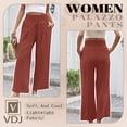 thumbnail image 4 of VDJ High Waist Wide Leg Pants for Women Summer Boho Fashion Cool Palazzo Pants Rustred Dress Pants Size XL, 4 of 9