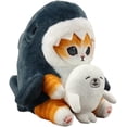 thumbnail image 2 of Gato Gatito Michi De Peluche Kawaii con Disfraz Modelos Animales Tamaño A Elegir (Gato Tiburón Foca 22 cm) Gato Tiburón Foca 22 cm Xishao Juguetes, 2 of 2