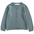 thumbnail image 3 of GBSYEWXS Girls Kids Sweater Casual Long Sleeve Relaxed Fit Daily Wear Green Cardigan Sweater Size 8-9 Years, 3 of 3