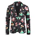 thumbnail image 4 of Traje de Navidad para hombre, solapa con estampado de Papá Noel, abrigo cálido con botones a la moda para invierno, chaqueta holgada informal de manga larga, cárdigan para hombre, 4 of 5