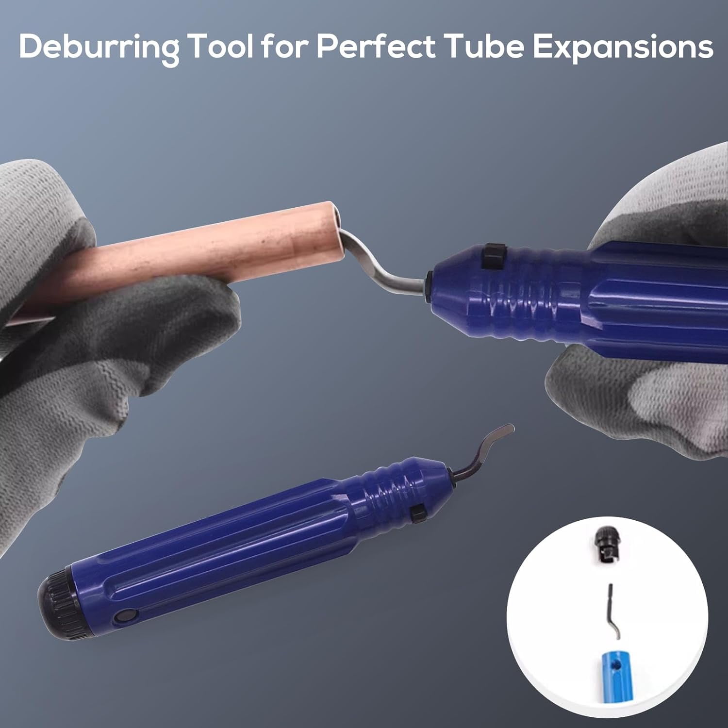 Accurate 3 IN 1 Tube Flaring Tool Kit, Eccentric Expander 45° Cone Tubing Flaring Tool, Include Cutter Deburring Tool, HVAC Refrigeration Tools for Copper/Soft Pipe Flaring 1/4-3/4 Inch O.D. Tubing