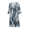 thumbnail image 3 of VISgogo Vestido suelto con cuello en V para mujer, bohemio 3/4 de manga larga con ribete de encaje, minivestido de playa fluido VISgogo  moda, 3 of 9
