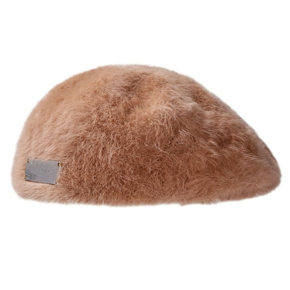 Women Beret Hat Angora rabbit hair hat Beanie Cap Classic Solid Color Autumn Winter Hats Beret Hat for Women Gril Winter Hats