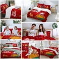 thumbnail image 5 of Merry Christmas Bedding Duvet Cover Set Twin Size 4 Pieces Red Santa Claus Reindeer Gift Car Bow Snow Bedding Set with Zipper Closure, 1 Comforter Cover 68x86 Inches 1 Flat Sheet & 2 Pillow Cases, 5 of 7