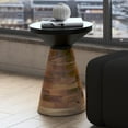 thumbnail image 4 of Modern Metal & Solid Wood Accent Table - Black & Walnut, 4 of 7