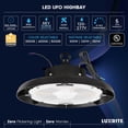 thumbnail image 7 of Luxrite 100/120/150W UFO High Bay LED Shop Lights, Up to 22500 Lumens, 3CCT, 5FT Hardwire Cable, IP65, UL 2 Pack, 7 of 7