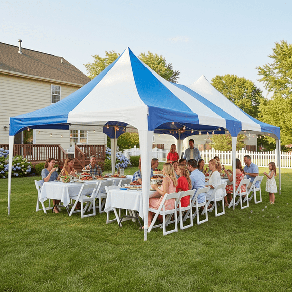 Erommy 13x26ft Wedding Tent, Heavy Duty Double Peaked Party Tent , 60 Person Capacity Outdoor Gazebo Pavilion Shelter for Party, White