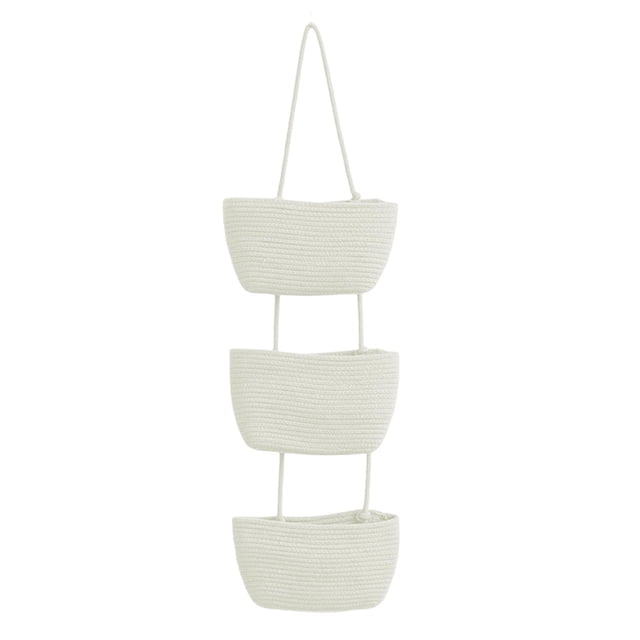 AMLESO Handmade 3 Tier Hanging Basket Also AS Hanging Flower Baskets for Nursery white