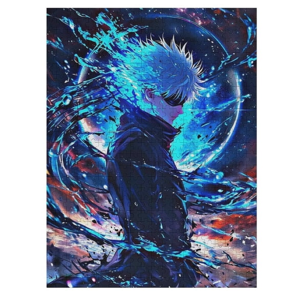 500 PCS Jigsaw Puzzle Jujutsu Kaisen Gojo Satoru Wooden Puzzle Challenging Game Fun Artwork For Family Friends Gifts