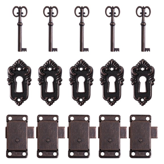 Eease Vintage Cabinet Lock Set Antique Cupboard Hardware with Key