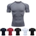thumbnail image 2 of Kcolen Men's T-Shirt Sports Solid Color Tees Short Sleeved Sweatshirt Soft Breathable Top Men's Fashion,Dark Gray, 2 of 3