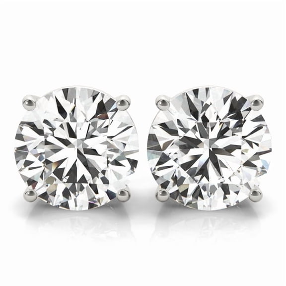 0.75CT Lab Grown Diamond Stud Earrings 14K White Gold Screw Back Jewelry