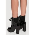 thumbnail image 3 of Women's Side Zip Lace Up Block Heel Combat Boots, 3 of 3