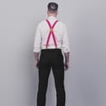thumbnail image 4 of HISDERN Pink Mens Elastic Suspenders and Bowtie Sets Handkerchief Bow Tie Suspender Adjustable X-Back Braces, 4 of 7