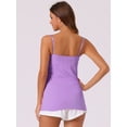 thumbnail image 4 of DARING DIVA Women's Tank Top with Built in Bra Adjustable Spaghetti Strap XL Purple, 4 of 6