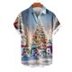thumbnail image 2 of Mens Manga Corta Botón Abajo Camisas, Cuello de Vuelta Navidad Impresa Blusa, Top de Moda Casual, 2 of 4