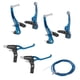 thumbnail image 1 of Juego de frenos V-Brake para bicicleta de aluminio azul anodizado con palancas de freno azul anodiza, 1 of 7