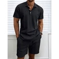 thumbnail image 4 of Men 2 Piece Outfits Casual Top and Pants Sets Black XL, 4 of 9