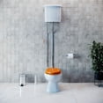 thumbnail image 2 of High Tank Pull Chain Toilet w/White Ceramic High Tank Adjustable Height Satin L Pipe and Elongated Bowl Victorian Vintage ADA Complaint Toilet| Renovators Supply, 2 of 9