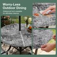 thumbnail image 5 of Round Outdoor Tablecloth with Umbrella Hole and Zipper, Black Grey Abstract Tablecloth with Elastic Waterproof, Modern Graffiti Distressed Mottled Art Patio Table Covers for 45" - 54" Pool Tables, 5 of 9
