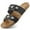 7506 Black, variant on Ecetana Flat Sandals for Women Open Toe Summer Slide Sandals Double Strap Slip On Women's Sandals