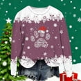 thumbnail image 4 of asdoklhq Christmas Shirts for Women Christmas Fashion Casual Printed Round Neck Loose Long Sleeve Capless Sweatshirt Top Watermelon Red 2X, 4 of 5