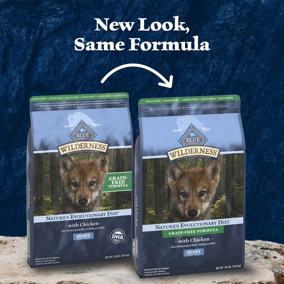 Blue Buffalo Wilderness High-Protein Grain-Free, Puppy Dry Dog Food, Chicken, 24-lb Bag